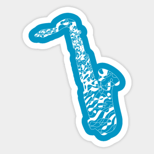 Sax white abstract // Jazz Lover Sticker